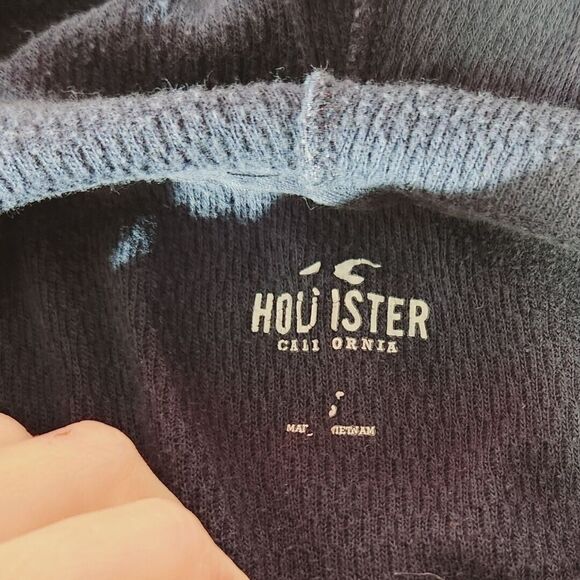 Hollister Womens Sz S ? Pullover Sweatshirt Hoodie Sweater Yellow Blue Knit - Picture 4 of 7